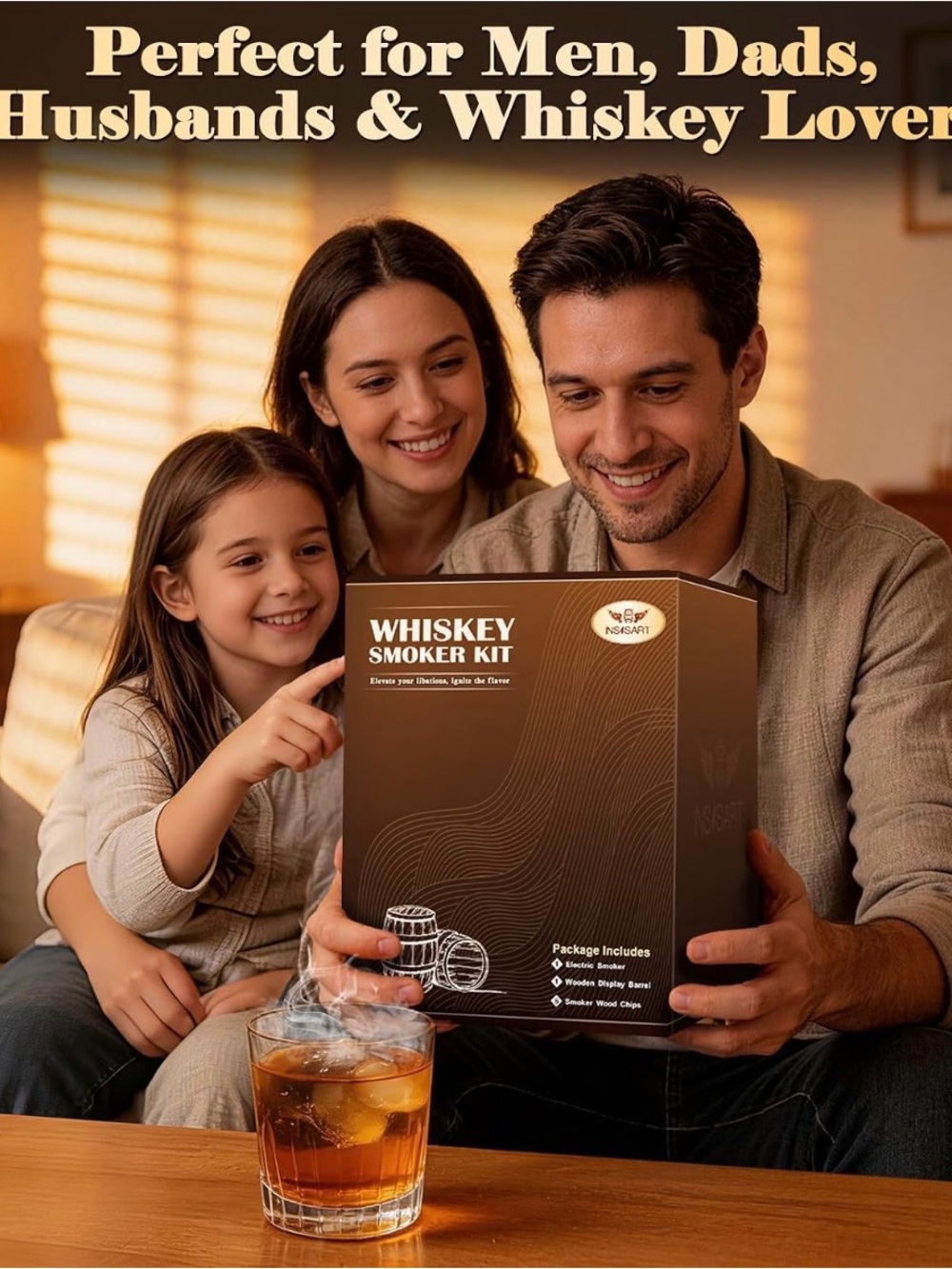 WHISKEY SMOKER KIT - Elegant Brown Whiskey Smoking Kit